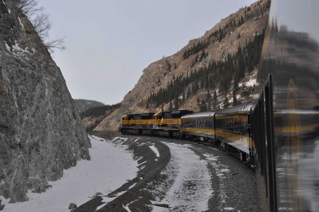 A scene along the Alaska Railroad Aurora Winter Train Picture