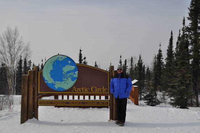 LCDR Gary Barone, NOAA Corps (ret.) at the Arctic Circle along the Dalton Highway. Picture