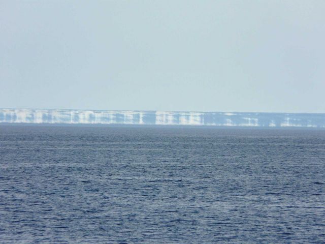 Mirage on the Beaufort Sea giving appearance of inpenetrable wall of ice. Picture