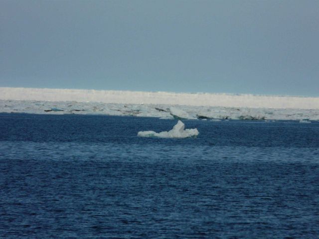 Mirage on the Beaufort Sea giving appearance of inpenetrable wall of ice. Picture