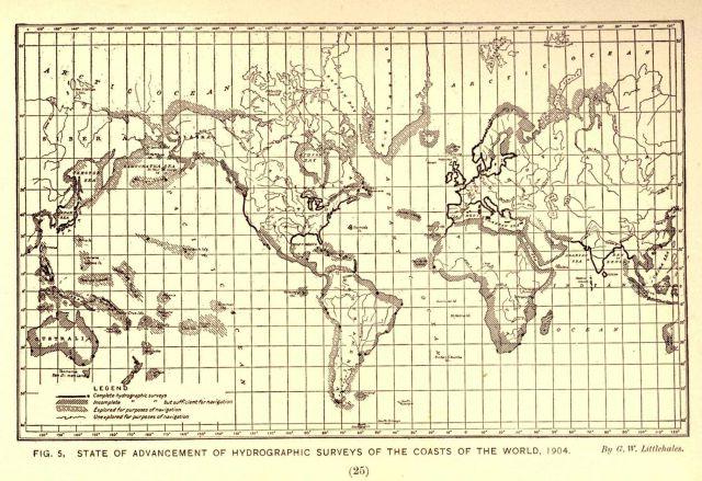 State of advancement of hydrographic surveys of the world, 1904, by George W Picture