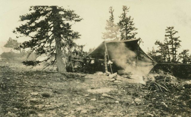 A lightkeeper's leanto just below mountain station on 46th Parallel survey in Montana Picture