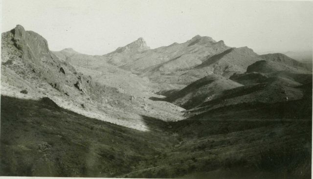 Shadows cast on nearby mountains by observing party on a high peak at Station Kent Picture