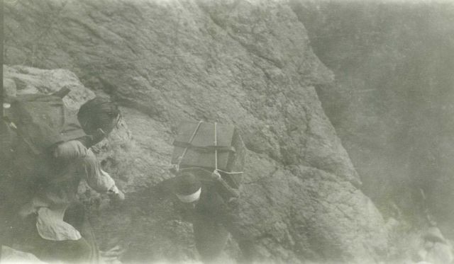 Packers lending each other helping hands as making way to the top of 10,627 foot Hawk Peak in the Pinaleno Mountains Picture