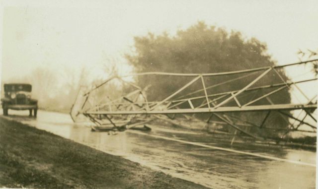 Station Walnut, 1 mile west of Walnut Grove and only 22 feet from the center- line of the road, was struck by an automobile and collapsed on December  Picture