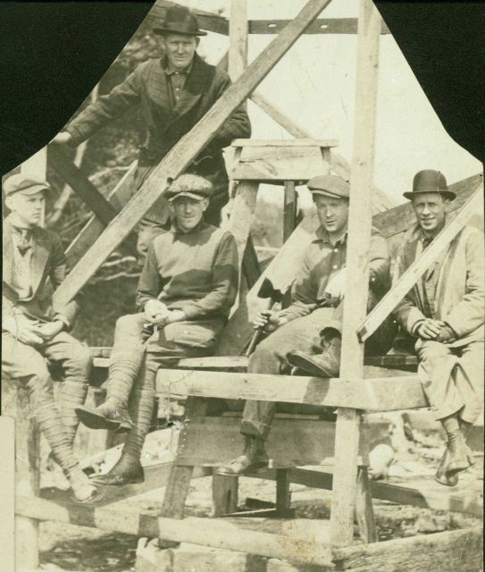 The building crew at a triangulation tower in central Alaska Picture