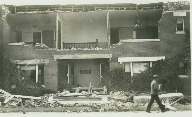 A scene in Long Beach the morning after the devastating 1933 earthquake. Picture