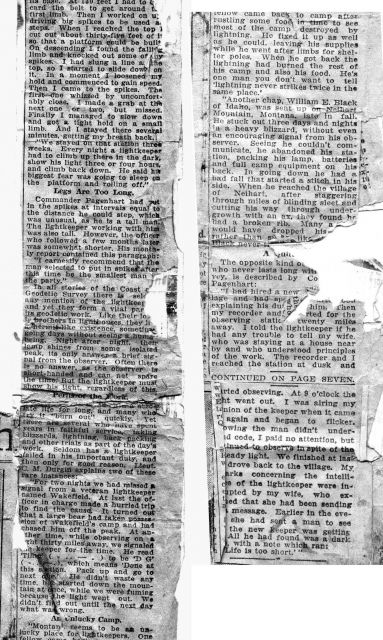 Newspaper clipping detailing the work of the Coast and Geodetic Survey. Picture