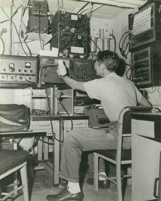 The radio room of a Coast and Geodetic Survey ship. Picture