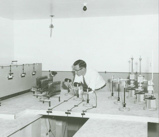 Working at the Cheltenham Magnetic Observatory. Picture