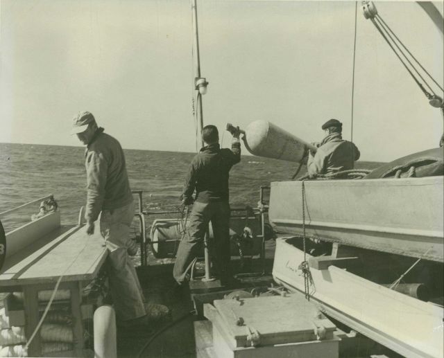 Wiredrag operations on the C&GS Ships WAINWRIGHT and HILGARD. Picture