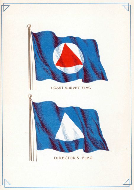 Coast and Geodetic Survey flag and Director's flag on April 15, 1925 banquet menu and program celebrating 10th year of E Picture