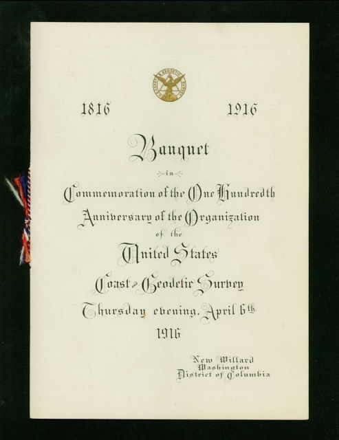 Banquet menu and program commemorating 100 years of the Coast and Geodetic Survey Picture