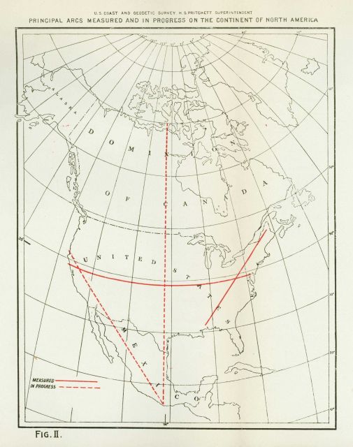 Principal arcs measured and in progress on the North American continent during the tenure Henry Pritchett as Superintendent of the Coast and Geodetic  Picture