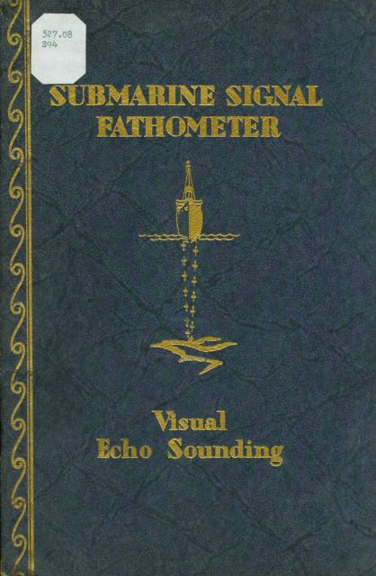 Cover page to advertising brochure for Submarine Signal Fathometer - Visual Echo Sounding. Picture