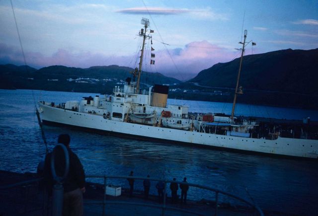 Coast Guard Cutter TANEY in Dutch Harbor after search and rescue operation. Picture