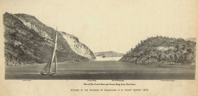 Hudson River engraving of The Crow's Nest and Storm King, from West Point. Picture