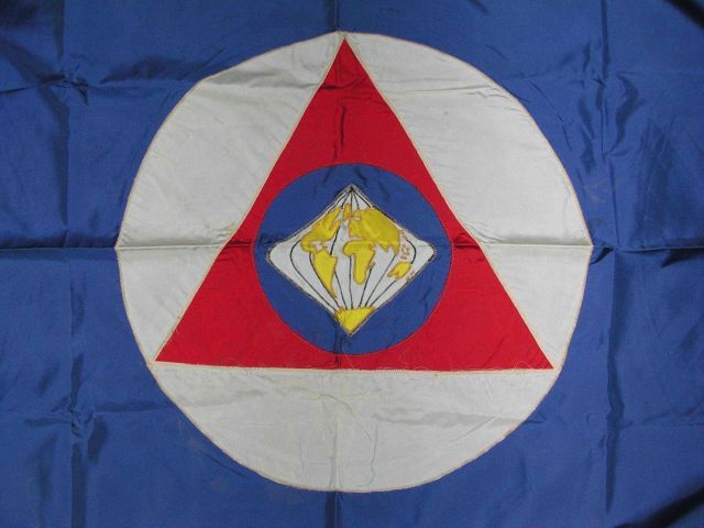 Expanded view of ESSA emblem on Environmental Science Services Administration flag. Picture