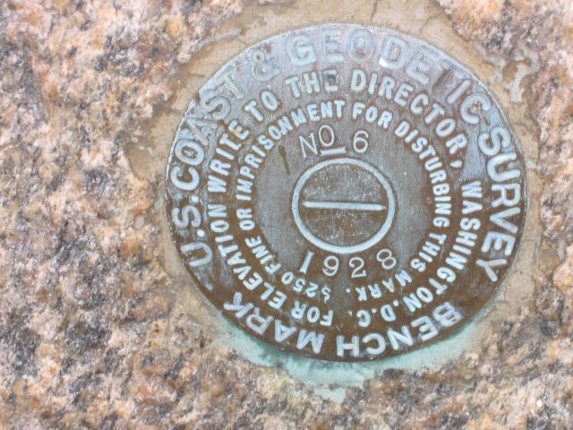 Tidal bench mark at Edgartown. Picture