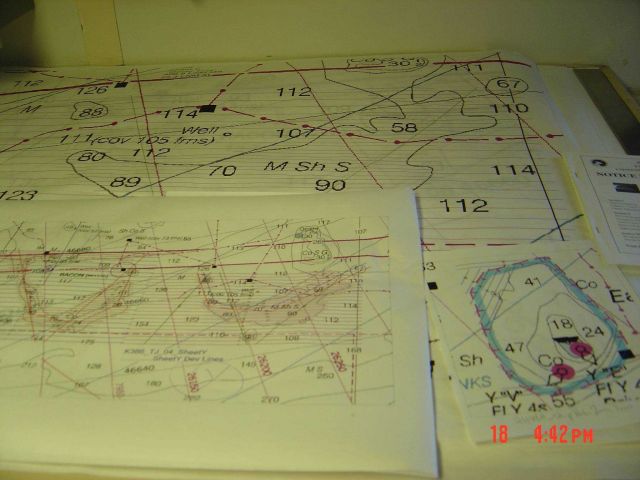 Computer displays associated with survey data acquisition and processing on the NOAA Ship THOMAS JEFFERSON. Picture