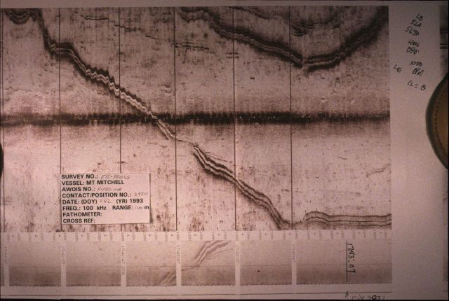 Side scan sonar record of pipeline Picture