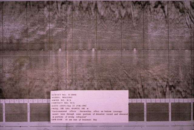 Side scan sonar image distorted by thermocline Picture