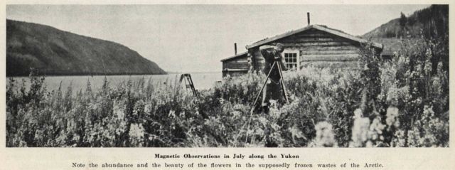 Magnetic observations along the Yukon River. Picture