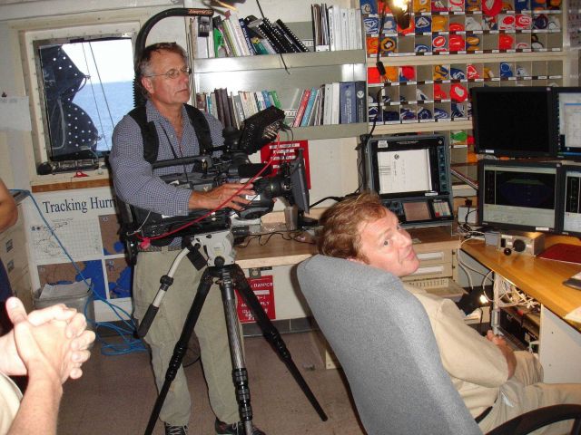 Local news crew filiming open house displays of NOAA ShipTHOMAS JEFFERSON during 2007 visit to Washington, D.C., area. Picture
