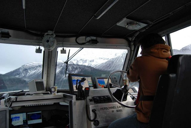 Coxswain operating Jensen survey launch Picture