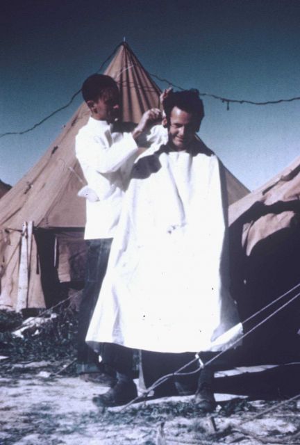 Barber Newcomer giving Creasdale a haircut Picture