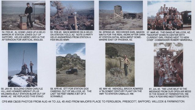 Photos from other members of CPS-98 detailing the work of a geodetic triangulation party. Picture