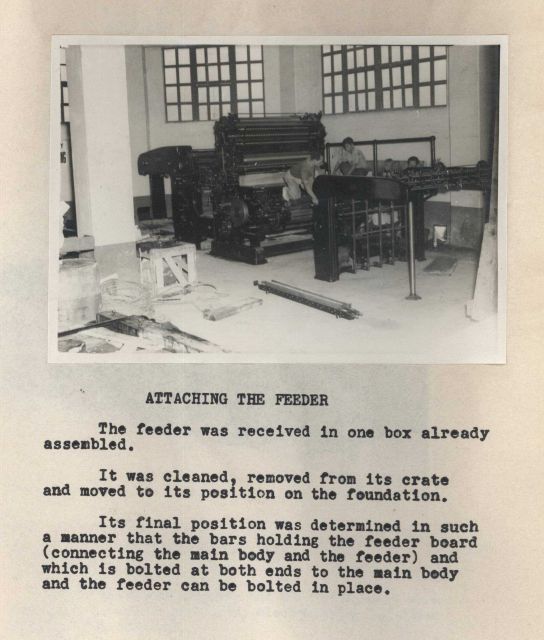 Installation of Harris-Offset Press Picture