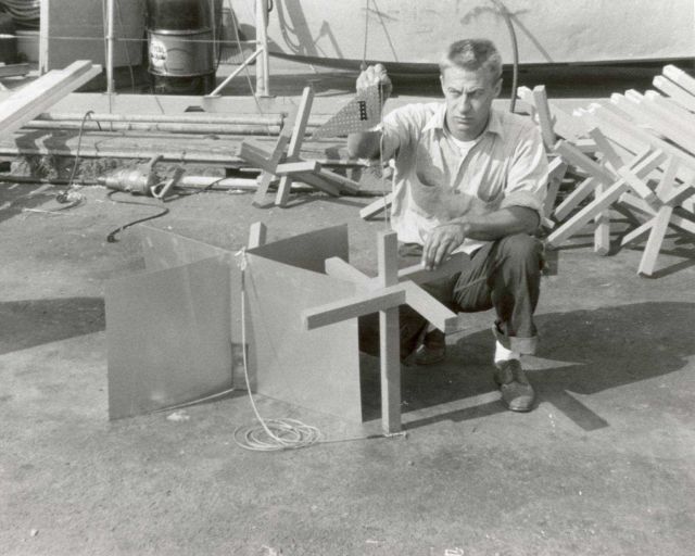 Current float with drogue being readied for deployment. Picture