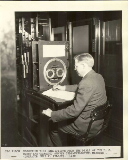 Recording tide predictions from the dials of the U.S Picture