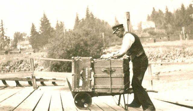 Station master with H.M Sippel's baggage Picture