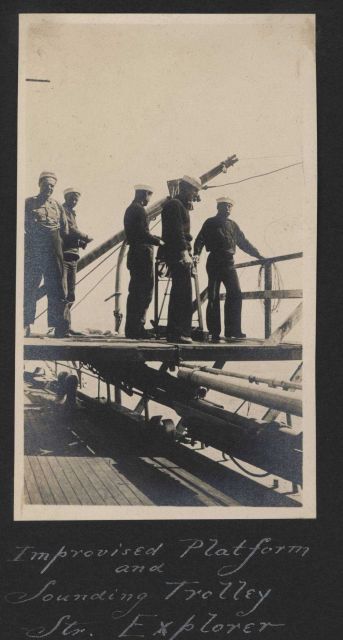 Improvised platform and sounding trolley platform on the Steamer EXPLORER Picture