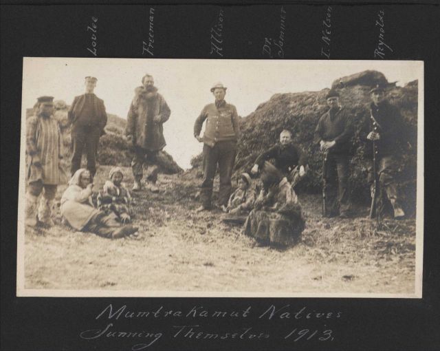 In a reference to the horrendous western Alaska weather, this is captioned: Mumtrakamut natives sunning themselves Picture