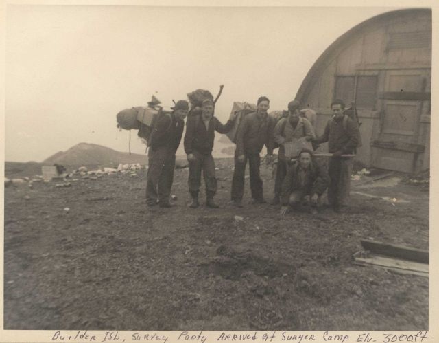 Building party arrived at 3,000 foot level camp at Army deserted meteorological outpost Picture