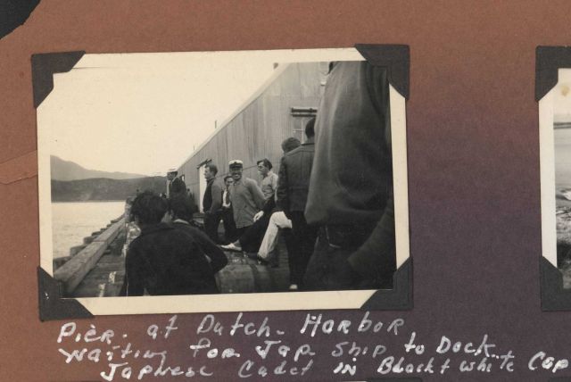 Pier at Dutch Harbor - Japanese maritime cadet waiting for Japanese ship to dock Picture