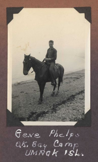 Gene Phelps on trusty steed at O.K Picture