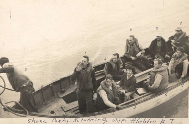 Shore party returning to ship Picture