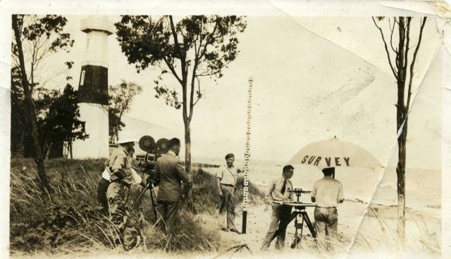 Filming of Coast and Geodetic Survey field party circa 1935. Picture