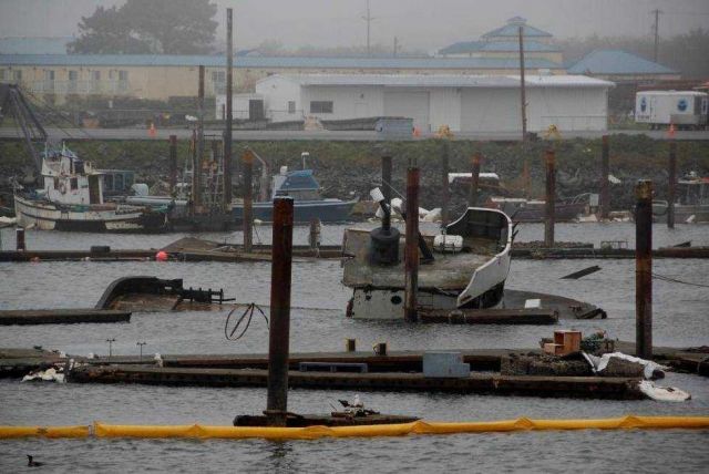 Post-tsunami surveys of Crescent City Harbor following damage from Japanese tsunami following the Tohoku 9.03 earthquake Picture