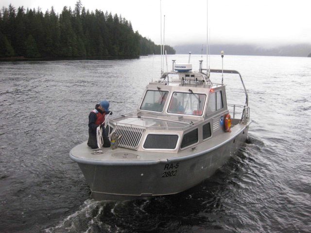 RAINIER launch RA-5 approaching ship. Picture