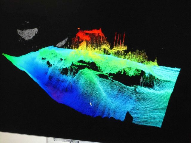 Multi-beam imagery of sunken vessel. Picture