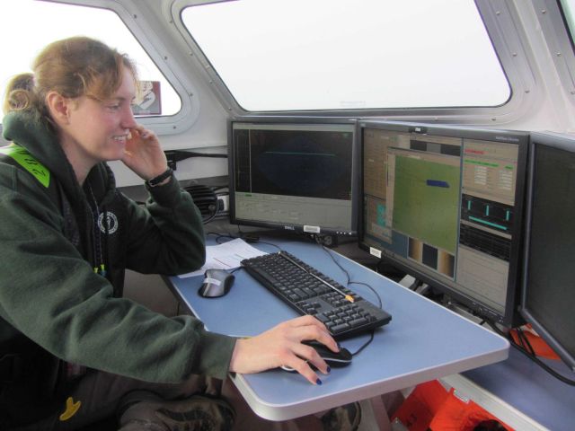 Monitoring survey operations on a NOAA Ship FAIRWEATHER survey launch Picture