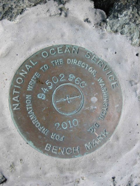 National Ocean Service tidal bench mark 9450296C 2010. Picture