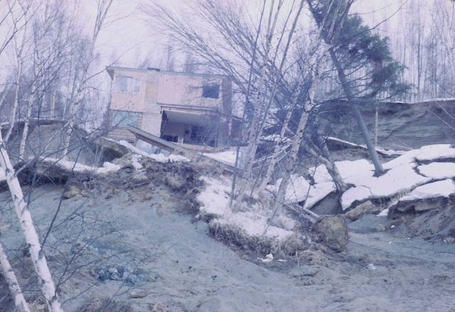 Alaska 1964 Good Friday earthquake damage. Picture
