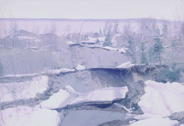 Alaska 1964 Good Friday earthquake damage. Picture