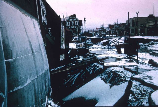 Alaska 1964 Good Friday earthquake damage. Picture